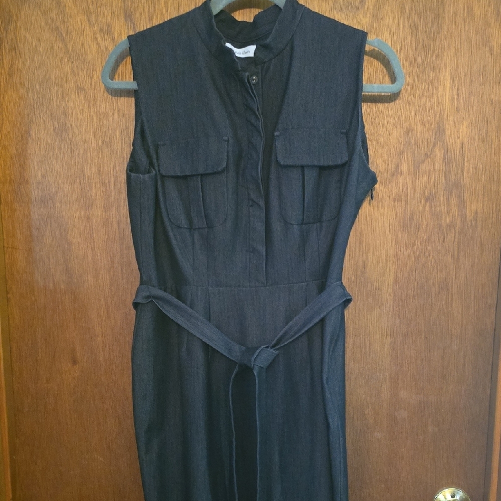 Calvin Klein Charcoal Sleeveless Maxi Dress